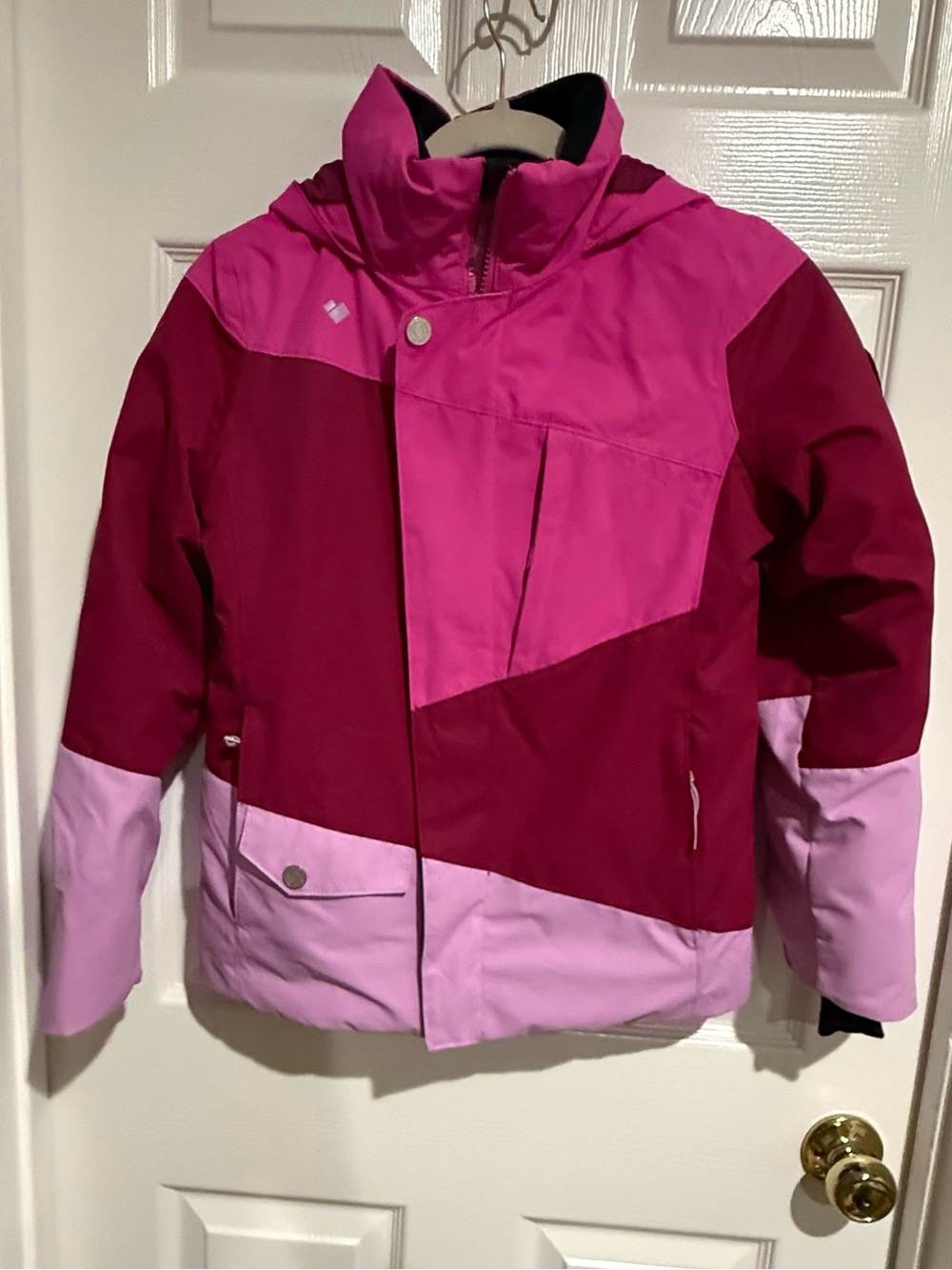 Obermeyer Girls Colorblock Ski Jacket - Magenta, Dark Pink, Light Pink